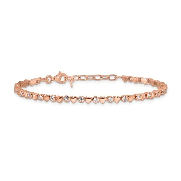 Rose Tone Heart Bracelet J. Thomas Jewelers Rochester Hills, MI