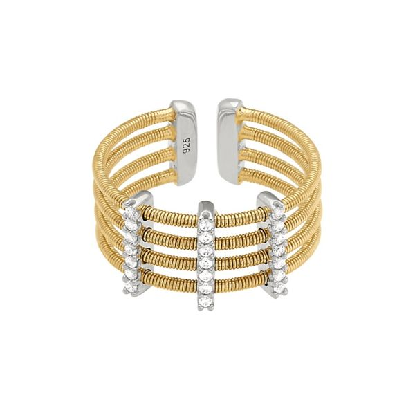 Sterling Silver Multi Cable Cuff Ring With Vertical Bars J. Thomas Jewelers Rochester Hills, MI