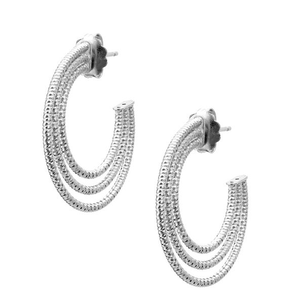 Frederic Duclos Diamond Cut Hoop Earrings J. Thomas Jewelers Rochester Hills, MI
