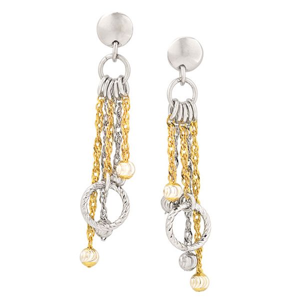 Sterling Silver and 18 Karat Yellow Gold Plated Legacy Multi Chain Earrings by Frederic Duclos J. Thomas Jewelers Rochester Hills, MI