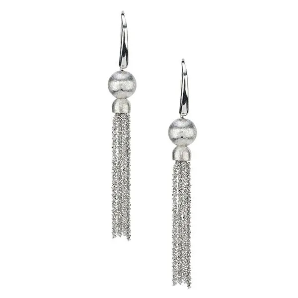 Sterling Silver SparklingTassel and Satin Finished Bead Earrings by Frederic Duclos J. Thomas Jewelers Rochester Hills, MI