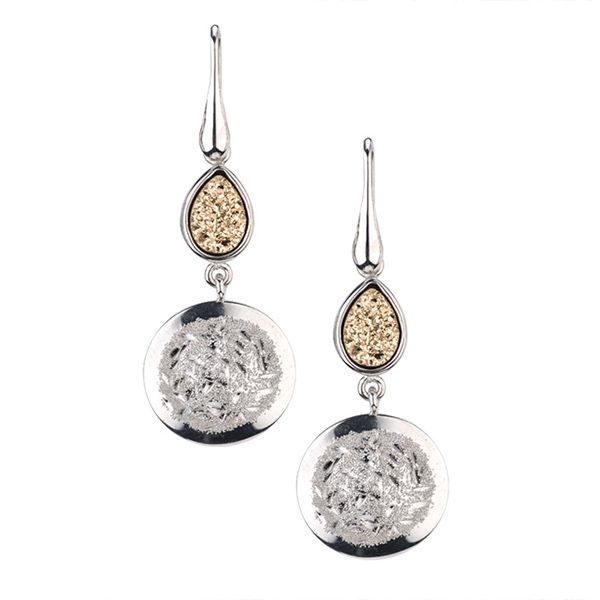 Sterling Silver Rhonda Earrings with Drusy Crystal  by Frederic Duclos J. Thomas Jewelers Rochester Hills, MI