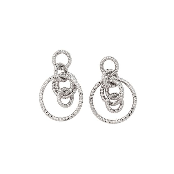 Sterling Silver Rippling Multi Ring Earrings J. Thomas Jewelers Rochester Hills, MI