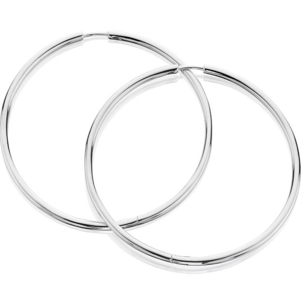 45Mm Solid Sterling Silver Hinged Hoop J. Thomas Jewelers Rochester Hills, MI