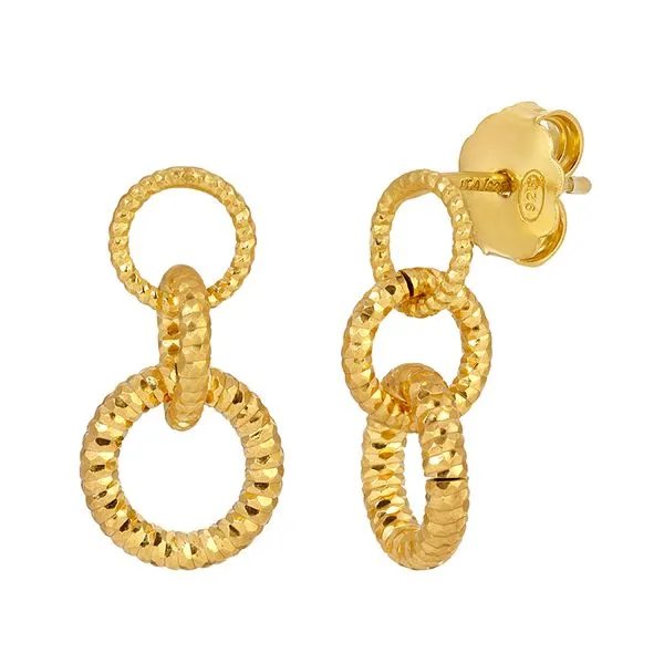 Sterling Silver Gold Plated Dangle Earrings J. Thomas Jewelers Rochester Hills, MI