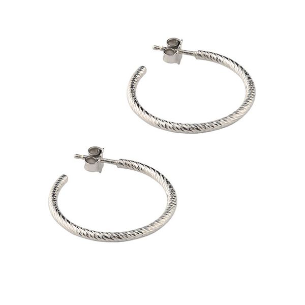 Medium Diamond Cut Sparkle Hoops J. Thomas Jewelers Rochester Hills, MI