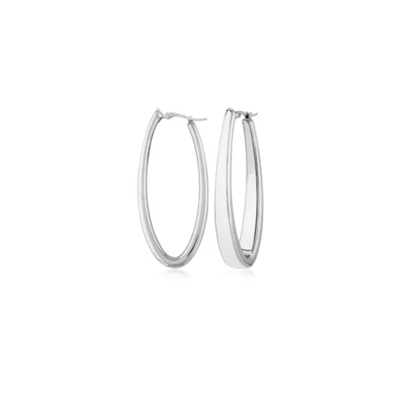 Sterling Silver Oval  Hoop Earrings J. Thomas Jewelers Rochester Hills, MI