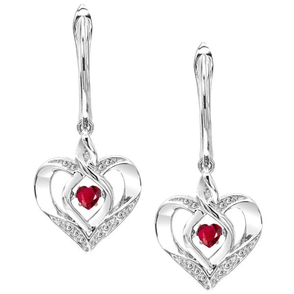 Ruby Heart Drop Earrings J. Thomas Jewelers Rochester Hills, MI