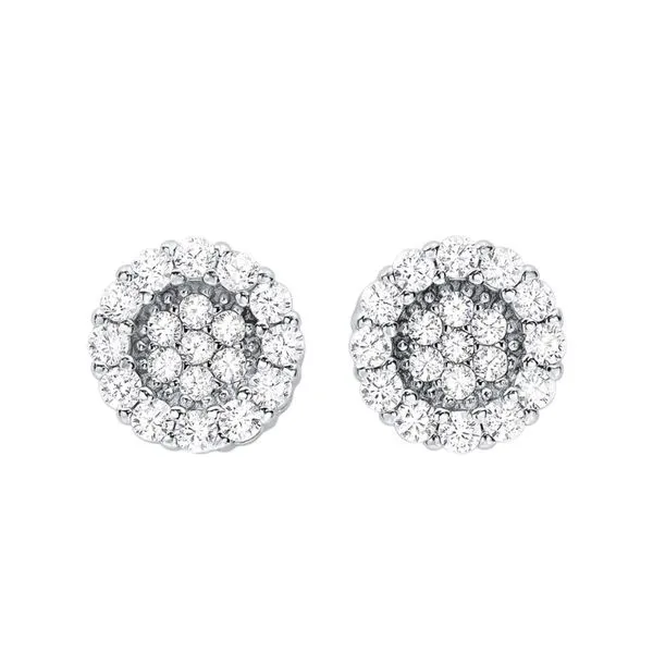 Sterling Silver Halo Earrings J. Thomas Jewelers Rochester Hills, MI