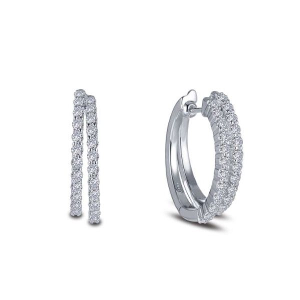 Lafonn Double Hoop Lassaire Earrings J. Thomas Jewelers Rochester Hills, MI