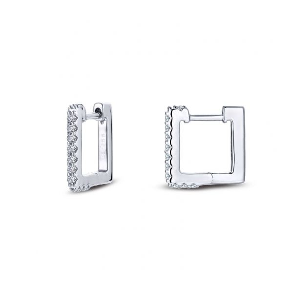 Square Lafonn Huggie Hoops J. Thomas Jewelers Rochester Hills, MI