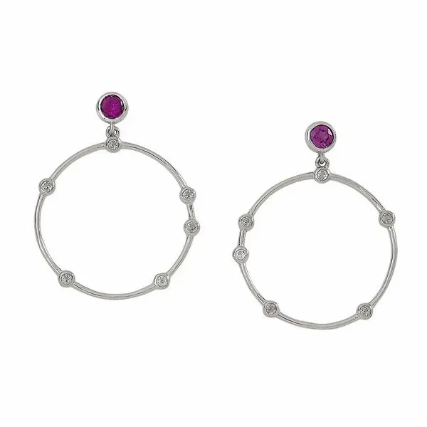 Rhodolite Garnet And White Topaz Earrings J. Thomas Jewelers Rochester Hills, MI