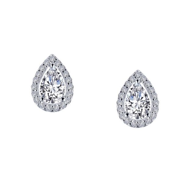 Timeless Elegance. These Halo Earrings Feature Lafonn Lassaire Pear Simulated Diamonds In Sterling Silver Bonded With Platinum.  J. Thomas Jewelers Rochester Hills, MI