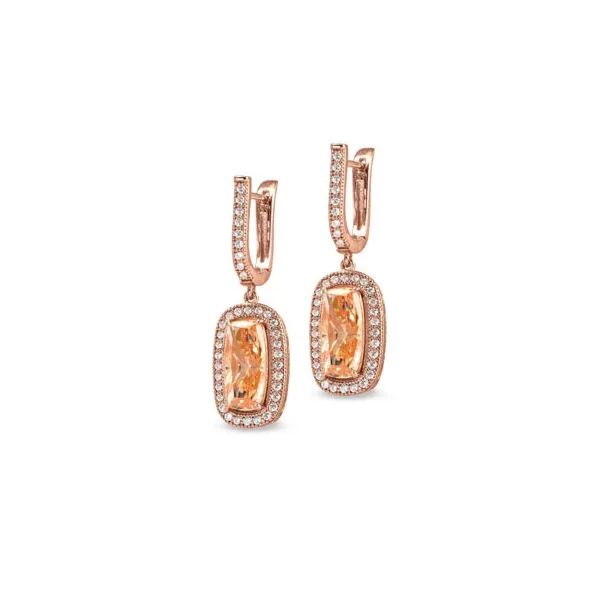 Cushion Cut Light Champagne Colored Earrings J. Thomas Jewelers Rochester Hills, MI