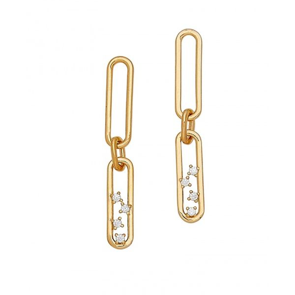 Gold Plated Paper Clip Earrings J. Thomas Jewelers Rochester Hills, MI