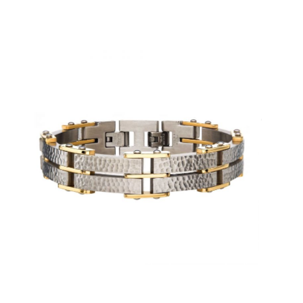 Steel Hammered And Gold Plated Bracelet J. Thomas Jewelers Rochester Hills, MI
