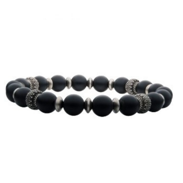 Black Agate & Black Oxidized Beads Bracelet J. Thomas Jewelers Rochester Hills, MI