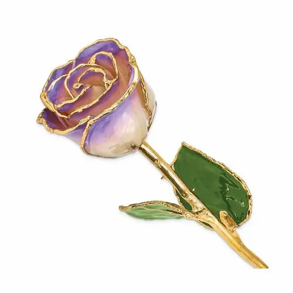 24K Gold And Lacquer Dipped White and Blue Opal Rose J. Thomas Jewelers Rochester Hills, MI