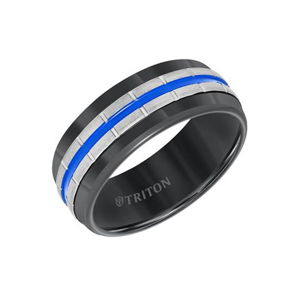 Tungsten Carbide Band with Vertical Grooves J. Thomas Jewelers Rochester Hills, MI