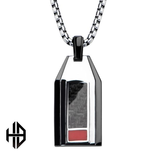 Stainless Steel Carbon Fiber Dog Tag J. Thomas Jewelers Rochester Hills, MI