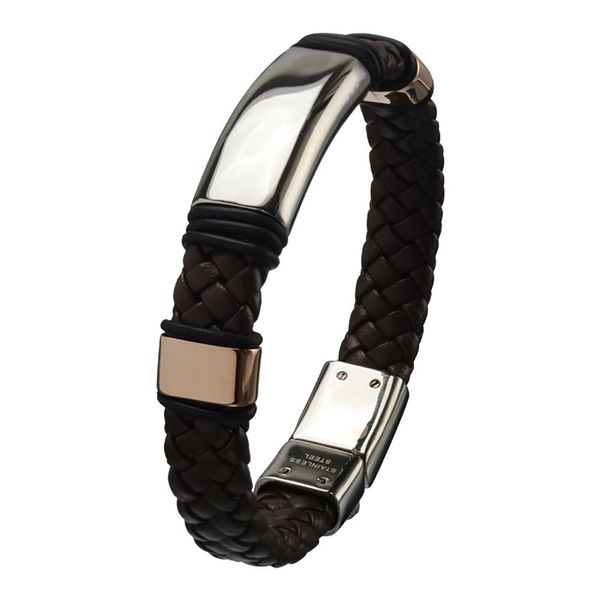 Brown leather braided bracelet J. Thomas Jewelers Rochester Hills, MI