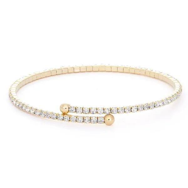 Gold Plated Flex Bangle with Crystals J. Thomas Jewelers Rochester Hills, MI