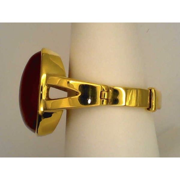Red jadeite & gold ring Image 2 Joint Venture Estate Jewelry Charleston, SC