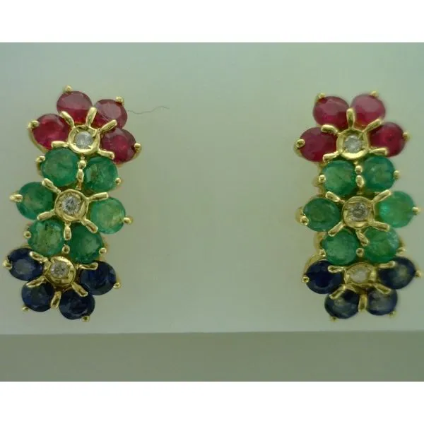 Colored Stone  / Pearl Earrings Joint Venture Estate Jewelry Charleston, SC