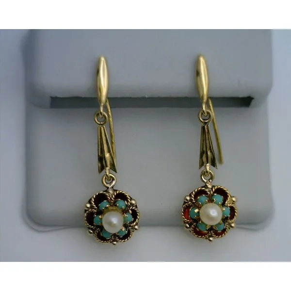 Colored Stone  / Pearl Earrings Joint Venture Estate Jewelry Charleston, SC
