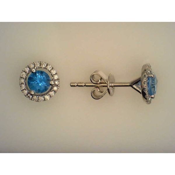 Blue topaz & diamond earrings Image 2 Joint Venture Estate Jewelry Charleston, SC