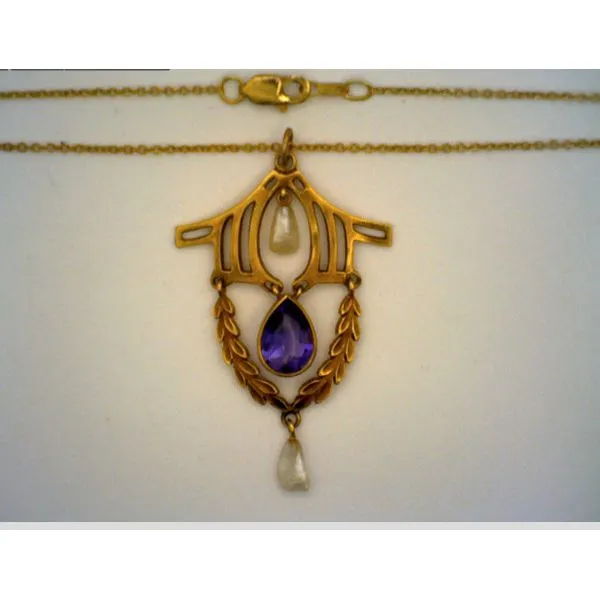 Colored Stone  / Pearl Pendant Joint Venture Estate Jewelry Charleston, SC