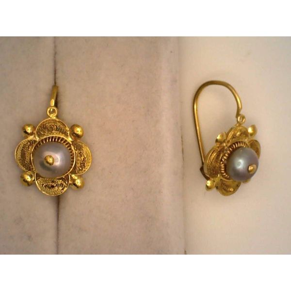 Colored Stone  / Pearl Earrings Joint Venture Estate Jewelry Charleston, SC