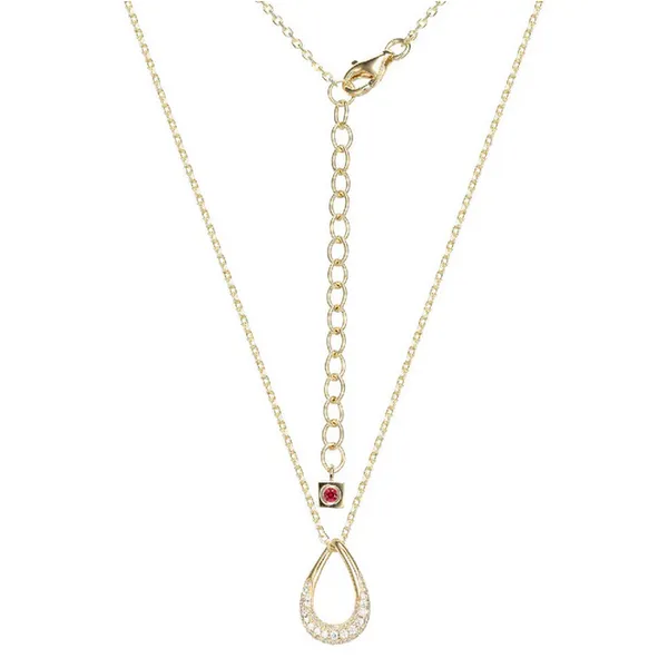 Two Tone Pear Shape & Pave CZ Necklace J. West Jewelers Round Rock, TX