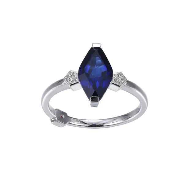 Lab Created Sapphire & Lab Grown Diamond Ring J. West Jewelers Round Rock, TX