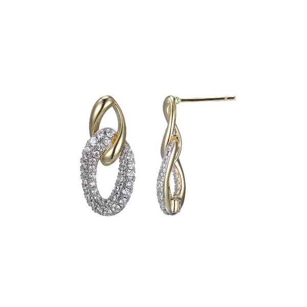 CZ Link Drop Earrings J. West Jewelers Round Rock, TX