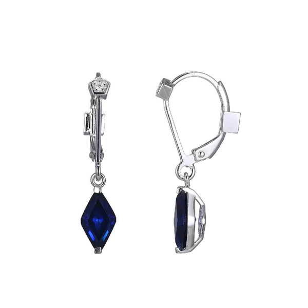 Blue Sapphire & Lab Grown Diamond Drop Earrings J. West Jewelers Round Rock, TX