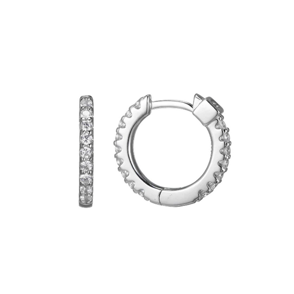 Round Hoop CZ Earrings J. West Jewelers Round Rock, TX