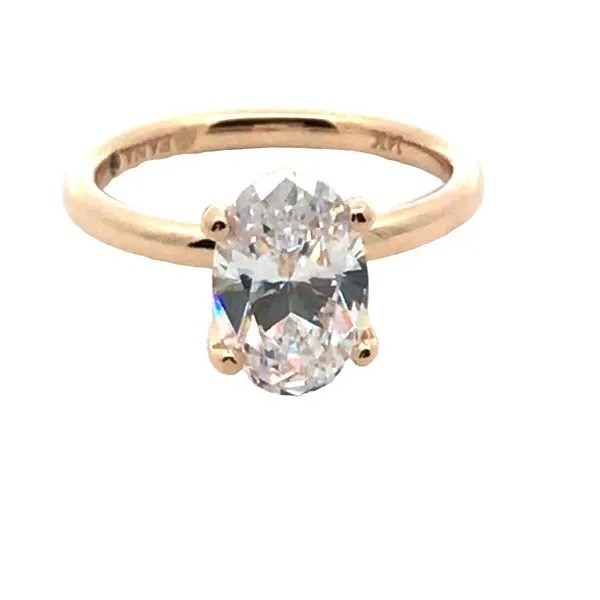 14K Yellow Gold Semi-Mount Solitaire Engagement Ring with Two Round Accent Diamonds having a Total Weight of 0.02 carats. The ri JWR Jewelers Athens, GA