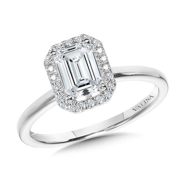 White Gold Semi-Mount Engagement Ring with a Halo Design JWR Jewelers Athens, GA