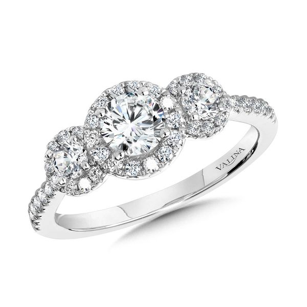 White Gold Semi Mount Engagement Ring with a Triple Halo Design JWR Jewelers Athens, GA