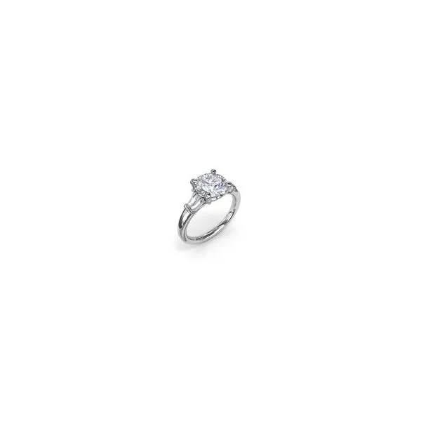 White Semi-Mount Engagement Ring with Baguette Accents JWR Jewelers Athens, GA