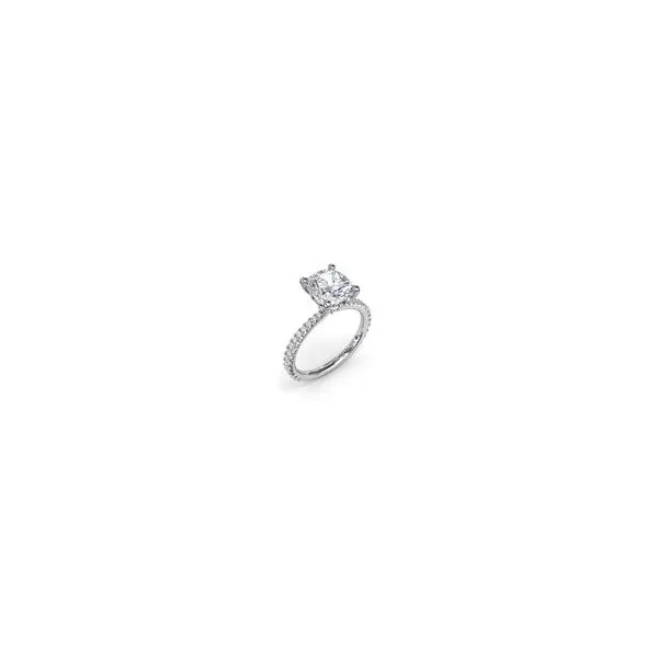 White Semi-Mount Engagement Ring with Hidden Halo JWR Jewelers Athens, GA