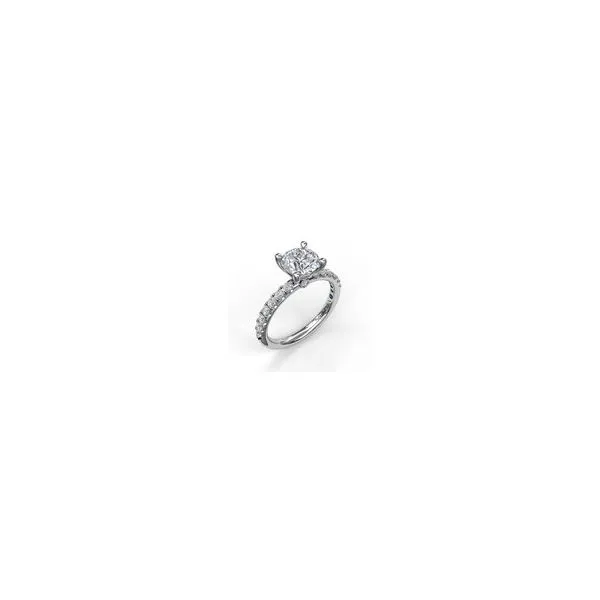 14K White Gold Semi-Mount Engagement Ring with Sixteen Round Diamond Accents JWR Jewelers Athens, GA
