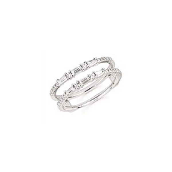 14K White Gold Diamond Ring Jacket that contains Twenty-Four Round Diamonds and Six Baguette Diamonds JWR Jewelers Athens, GA