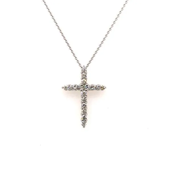 White Gold Diamond Cross Necklace JWR Jewelers Athens, GA