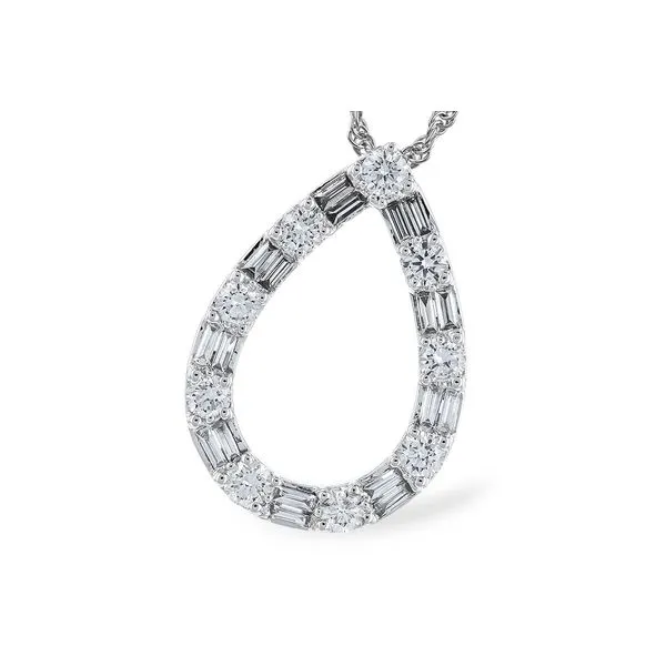 Round and Baguette Diamond Necklace JWR Jewelers Athens, GA