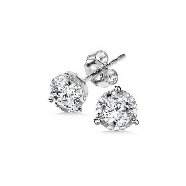 Round Diamond Solitaire Earrings JWR Jewelers Athens, GA
