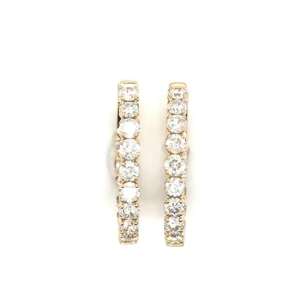 White Gold Diamond Hoop Earrings JWR Jewelers Athens, GA