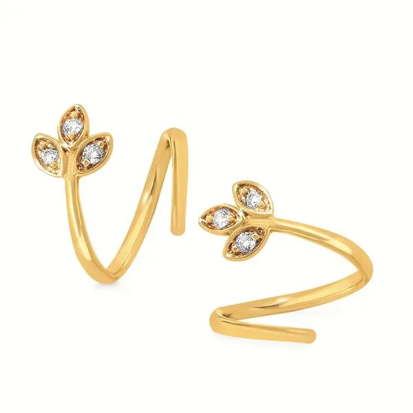 Yellow Diamond Curled Earrings JWR Jewelers Athens, GA
