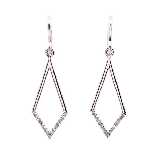 White Diamond Dangle Earrings JWR Jewelers Athens, GA